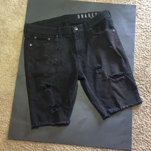 Black jean shorts